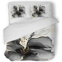 Eleganzzz Dekbedovertrek Micropercal Grande Fleur - grey 240x200/220cm