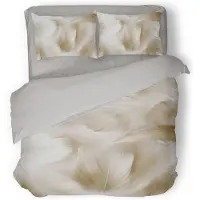 Eleganzzz Dekbedovertrek Micropercal Feathered Bliss - sandy beige 200x200/220cm