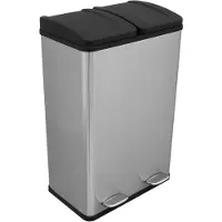 Monster Dubbele Pedaalemmer 60 L - Zilver