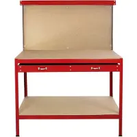 Monster Werkbank met pegboard, opberglade en planken – 200 kg – rood