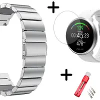 Strap-it Bandje geschikt voor Polar Ignite bandje 20mm metalen bandje (zilver) Stalen band Polar Ignite - Met screenprotector bescherming / beschermer - Geschikt voor de Polar Ignite