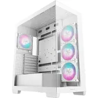 DeepCool Boîtier PC gaming CG580 4F moyen tour blanc ARGB avec panneau latéral acier