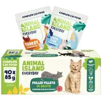 Animal Island Dagelijkse Kalkoen En Witte Visfilets In Bouillon Natvoer Voor Katten 40x85g