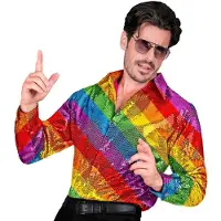 Hobby Hall Paillettenshirt heren regenboog