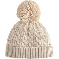 Next - Pasgeboren unisex - Kabelgebreide beanie met pompon - Crème