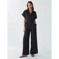 BWLDR Jumpsuit 'ARA LINEN JUMPSUIT' zwart