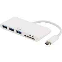 Deltaco USBC-HUB interface hub USB 2.0 Type-C White