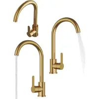 Granitan Keukenkraan Prestige Plus - Gebogen Uitloop - Geborsteld Goud