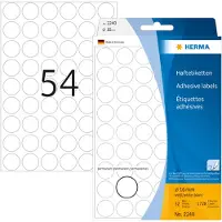 Herma Markeringspunten 2240 Klevend Wit 16 x 16 mm 32 Vellen à 54 Etiketten
