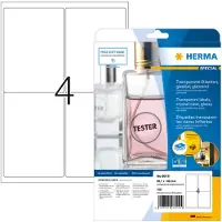 Herma 8019 transparante etiketten A4 glashelder 99,1 x 139 mm (100 etiketten)