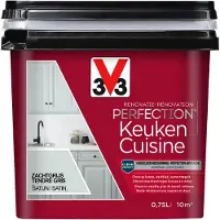 V33 Keukenverf Renovatie Perfection Grijs Satijn 750ml