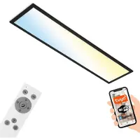Briloner LED plafondlamp Piatto S WiFi Bluetooth CCT S, dimbaar, zwart, Keuken, Kunststof, Modern, Slimme plafondlamp