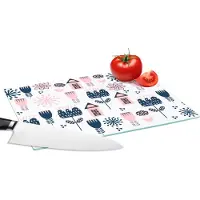 KitchenYeah Glazen Snijplank - 28x20 - Patroon - Pastel - Scandinavië - Snijplanken Glas