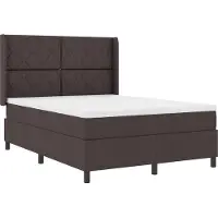 vidaXL LED Box Spring Bed met hoofdeinde Donkerbruin 160 x 200 cm Stof