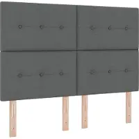 vidaXL LED Box Spring Bed met hoofdeinde Donkergrijs 140 x 200 cm Stof