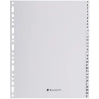 Exacompta Tabbladen met bedrukte tabs in gerecycled PP - 31 tabs - 1 tot 31 - A4 maxi - Grijs - 2931E