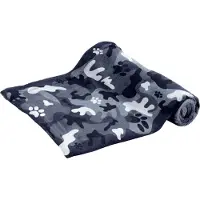 BUBIMEX - Hondendeken - Zachte polar fleece - 100 x 70 cm - zwart / grijs