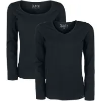 Black premium by emp Shirt met lange mouwen - Doppelpack Longsleeve - S tot 5XL - voor Vrouwen - zwart - Maat XL