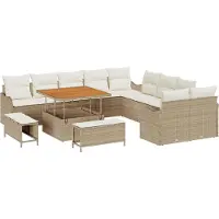 vidaXL Tuinbank Set 13 st 12-Aantal zitplaatsen Beige en Crème