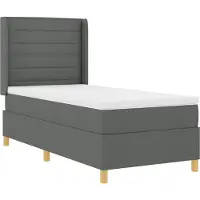 vidaXL Boxspring bed met kussen met hoofdeinde Grijs 90 x 200 cm Stof