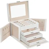 Songmics Sieradendoos met 4 niveaus, Wit