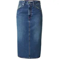 Levi's Rok 'High Rise Back Slit Skirt' blauw denim