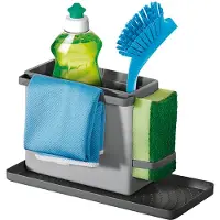 Metaltex - Gootsteen Organiser - Vaatdoekhouder - Tidy Tex - Verstelbaar - Verplaatsbaar - Voor zeep, spons, schoonmaakdoekjes en borstel