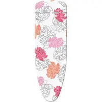 Leifheit strijkplankhoes Cotton Comfort L universeel - 140 x 45 cm strijkvlak - 3 mm dikke molton - roze - wit - oranje