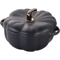 Staub pompoenbraadpan van aardewerk zwart 0,7 l