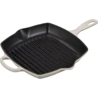 Le Creuset Gietijzeren Vierkante Grillpan Meringue 26cm