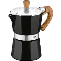 Cilio Espressomachine 'Classico Natura' 3 kopjes, Espresso pot, Zilver, Zwart