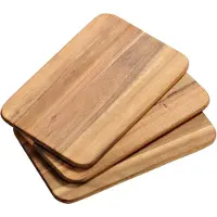 Kesper Ontbijtplankjes set 3x stuks - acaciahout - 22 x 14 cm - bruin - Snijplanken