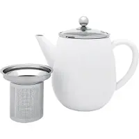 Bredemeijer - Theepot dubbelwandig Eva - 1,1 liter - Wit - Met theezeef