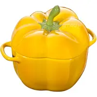 Staub Paprika Geel Schaal Aarderwerk Met Deksel 11 cm