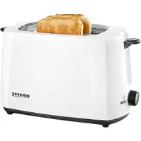 Severin Automatische broodrooster AT 2286, 2 roostervakken, 700 W, 7-traps bruiningsgraad, stopknop, broodjes-toaster, wit