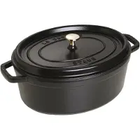 Staub La Cocotte ovale pan gietijzer 6,7 L Zwart
