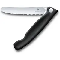 Victorinox Swiss Classic Picnic Knife 6.7833.F Wavy, Black, vouwbaar gekarteld groentemes
