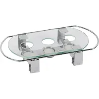 Aps Speisenwärmer 3 flammig Glasplatte 34x18x6cm 35065