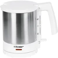 Cloer 4711 waterkoker, 1,5 liter inhoud, 1800 W, roestvrij staal/wit