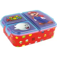 P:OS Super Mario Kinder Lunchbox met 3 Vakken - BPA-vrij