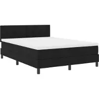 vidaXL Boxspring bed met LED-stripverlichting Zwart 140 x 190 cm Stof