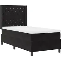 vidaXL LED boxspringbed met matras, Argyle, zwart, 90 x 200 cm, fluweel