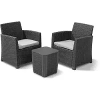 Allibert Balkonset Corona - Kunststof - Antraciet - 2 Personen