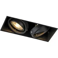 QAZQA Inbouwspot zwart GU10 draai- en kantelbaar trimless 2-lichts - Oneon