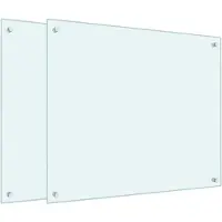 vidaXL Spatschermen keuken 2 st 70x60 cm gehard glas wit