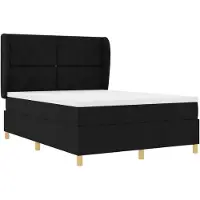 vidaXL Boxspringbed met matras, donkergrijs, 90x190 cm, zwart