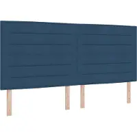 vidaXL LED boxspringbed met matras, blauw, 200 x 200 cm, gestoffeerd