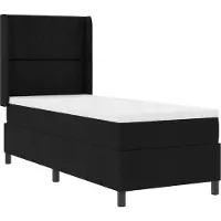 vidaXL LED boxspringbed met matras, zwart, 90 x 190 cm, gestoffeerd
