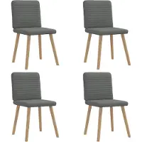 vidaXL Eetkamerstoelen 4 st stof donkergrijs