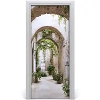 Tulup Deursticker - Oude Bogen Deurbehang Sticker - 85 cm x 205 cm - Paars Deursticker - Moderne Deur Sticker - Deursticker voor de Woonkamer - Deurbehang